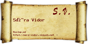 Séra Vidor névjegykártya